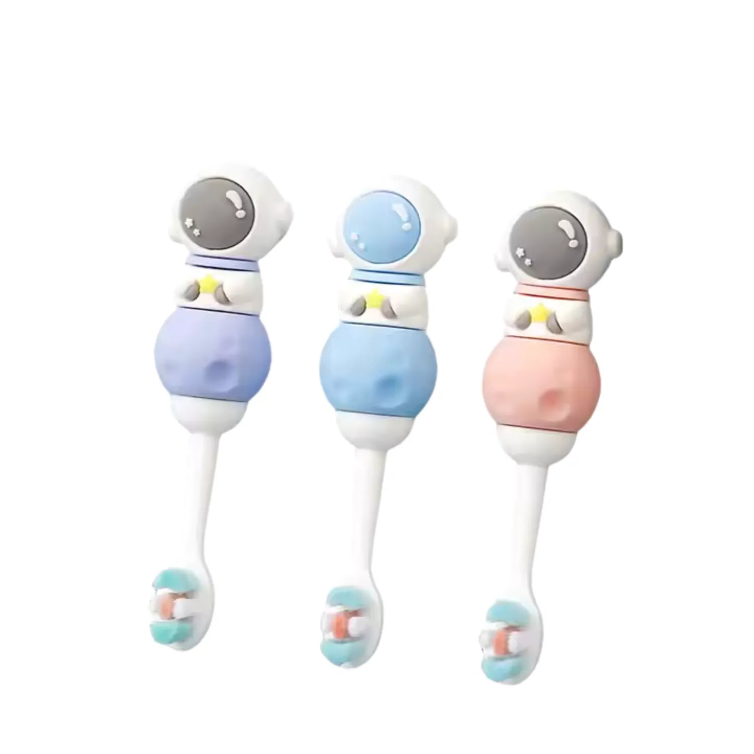 Astronaut kids toothbrush with soft bristles and easy grip handle for fun daily brushing routines