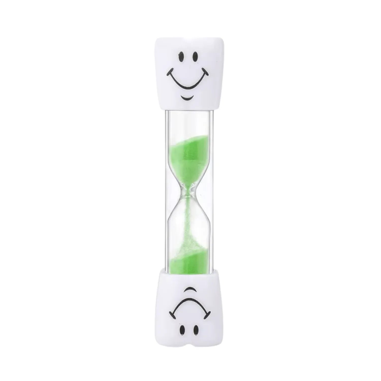 Green 2 minute kids brushing sand timer supporting children’s brushing routines and dental care habits