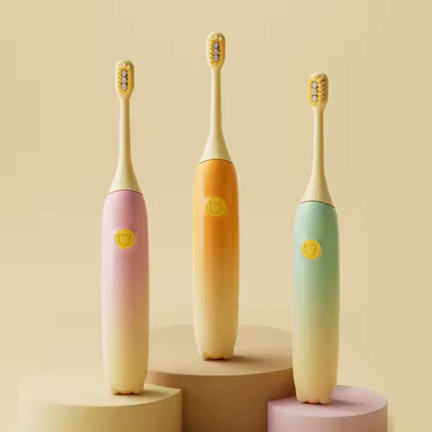 Ombre kids sonic electric toothbrush set in pink orange and green helping children enjoy daily brushing routines