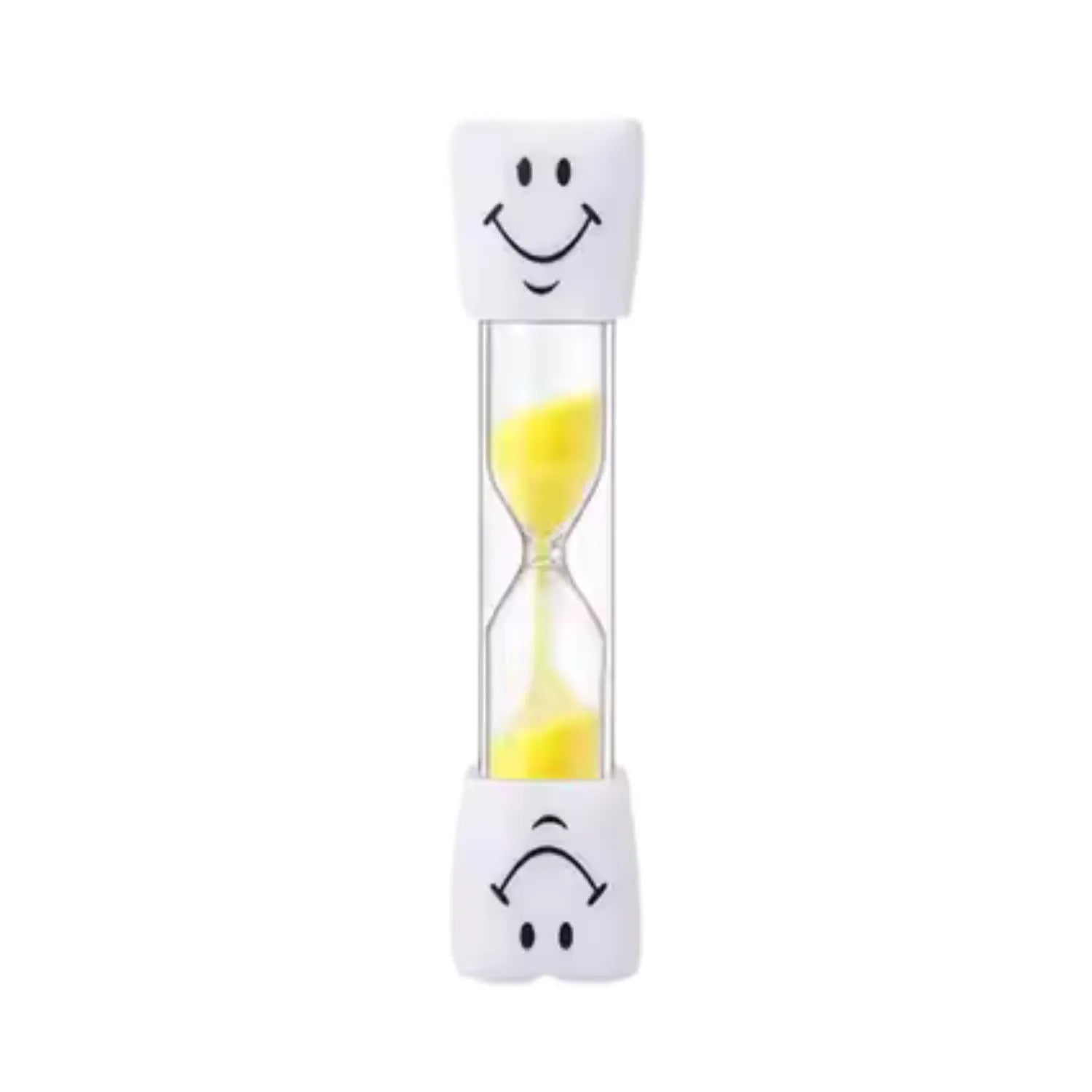 Yellow 2 minute kids brushing sand timer helping children build strong daily brushing routines