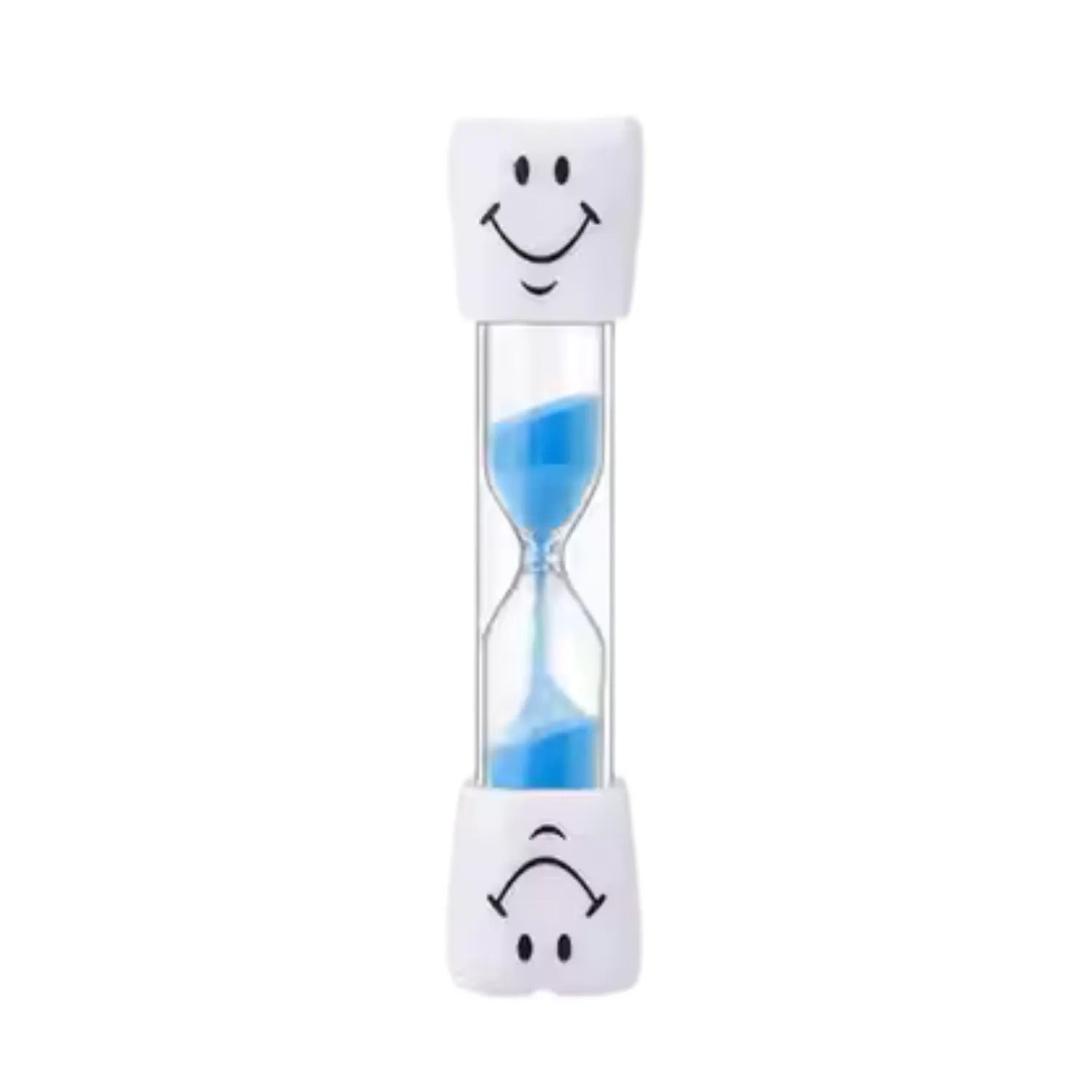 Blue 2 minute kids brushing sand timer supporting healthy daily brushing habits and oral care routines